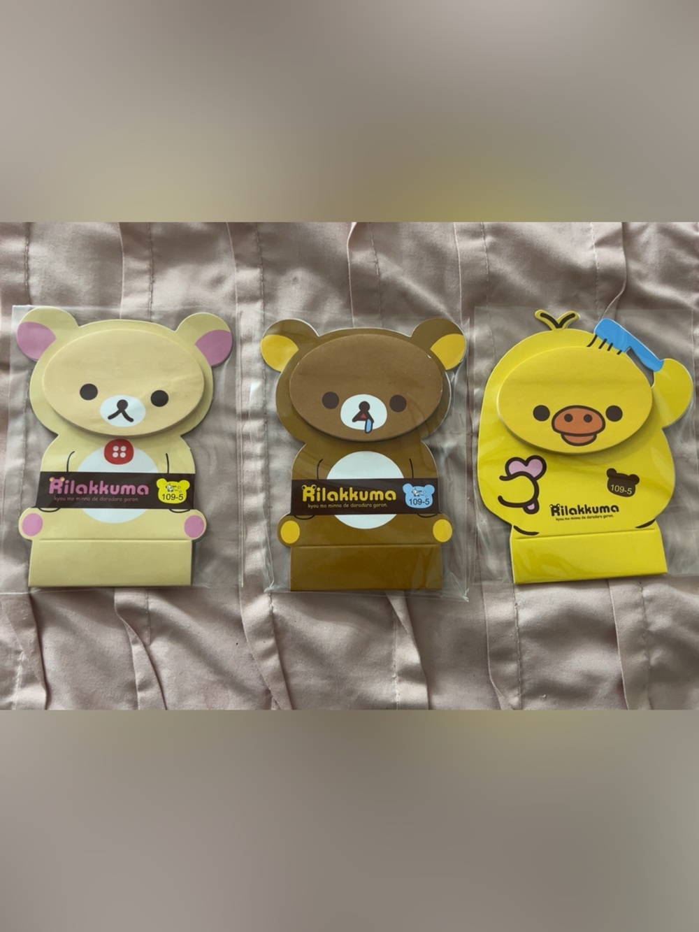 Rilakkuma Sticky Note Set – Yellow, Brown, Cream
